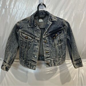 Lee Vintage Acid Wash Denim Jean Jacket Trucker Jacket Youth Sz 6 Button Unisex